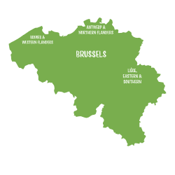 Belgium map and golf regions