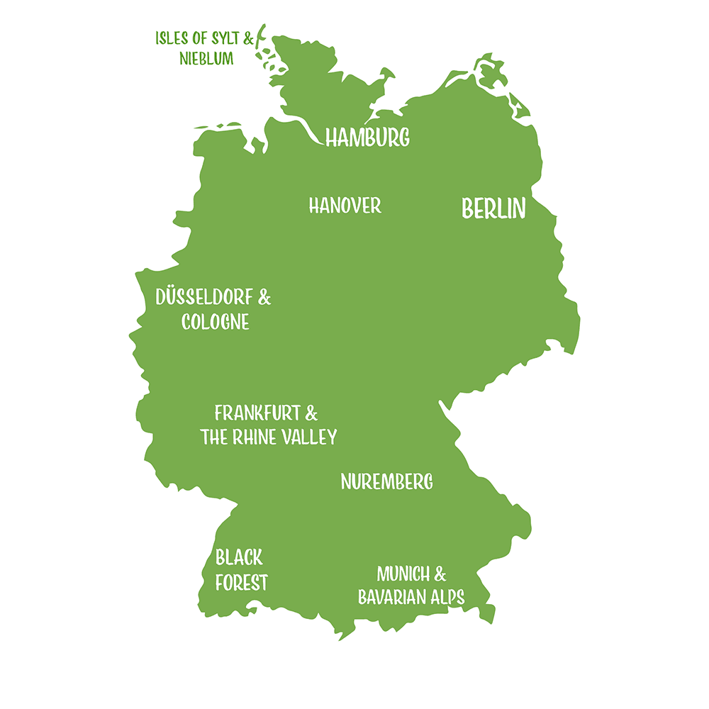 Map Germany and golf regions