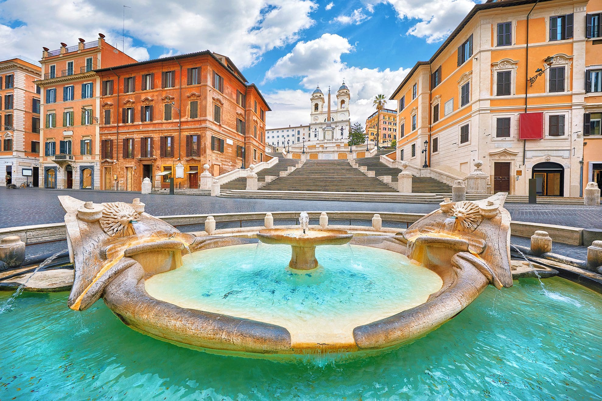 Spanish Steps and fountain in Rome Italy