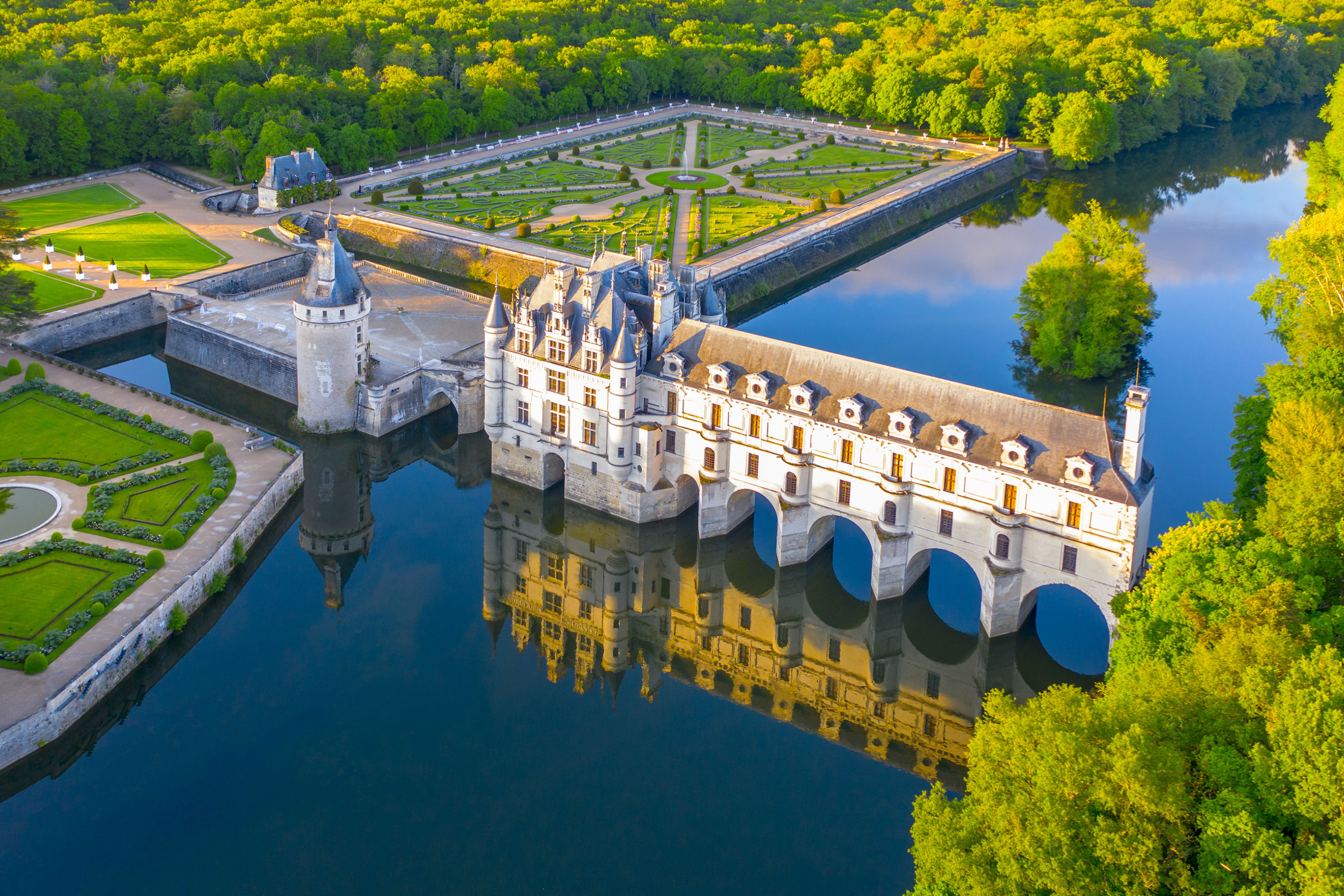 Château de Chenonceau and its gardens in the Loire Valley in France