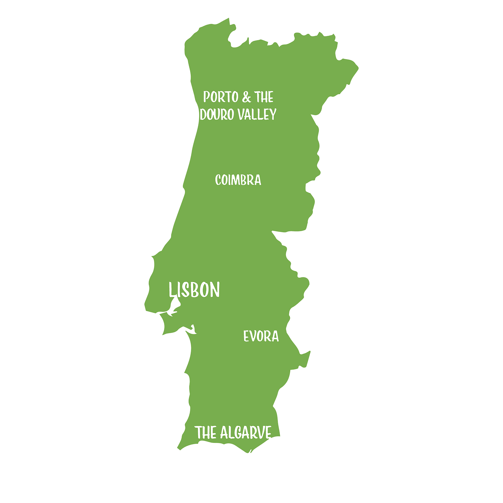 Portugal Map and golf regions