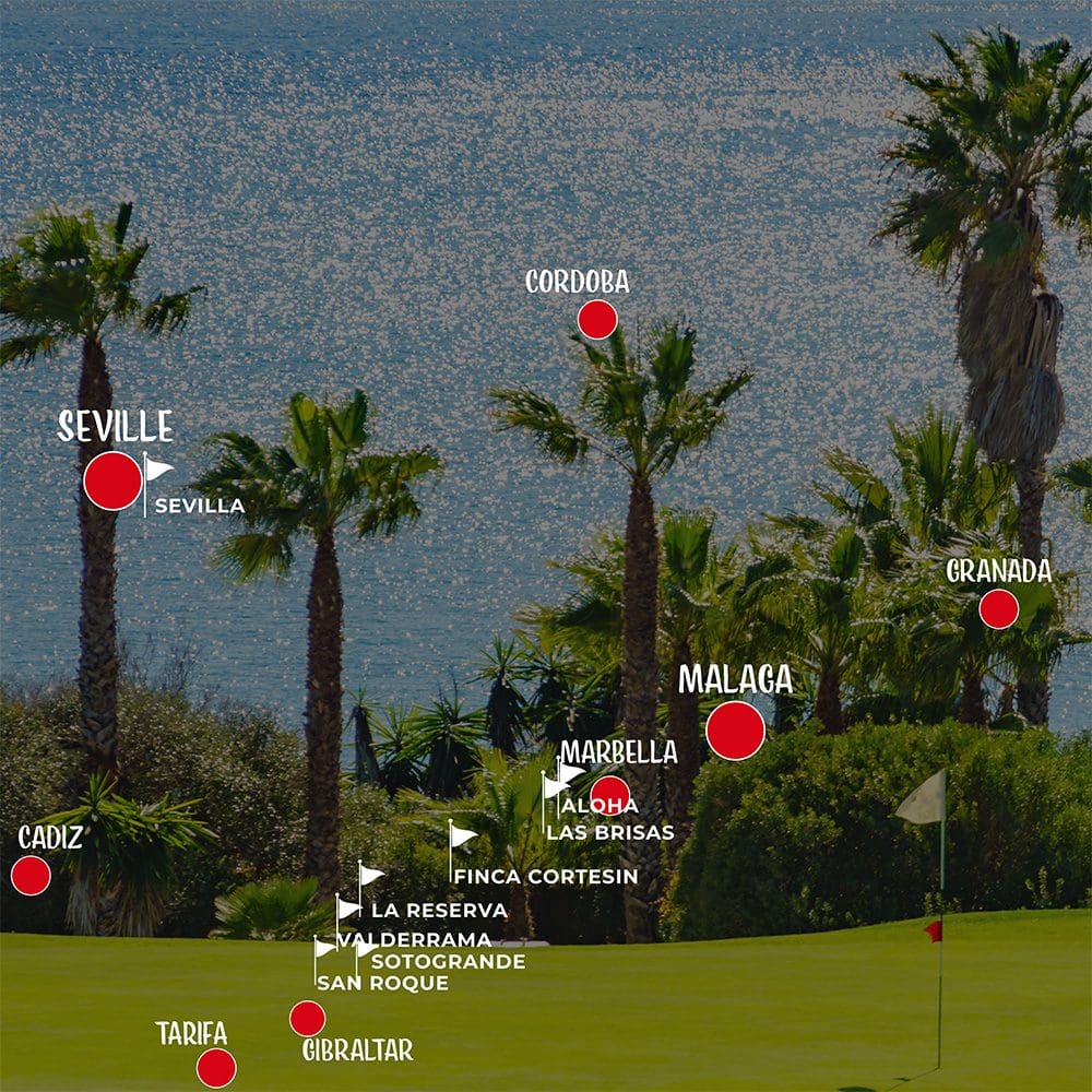 Map Best Golf Courses Costa Del Sol Andalusia Spain