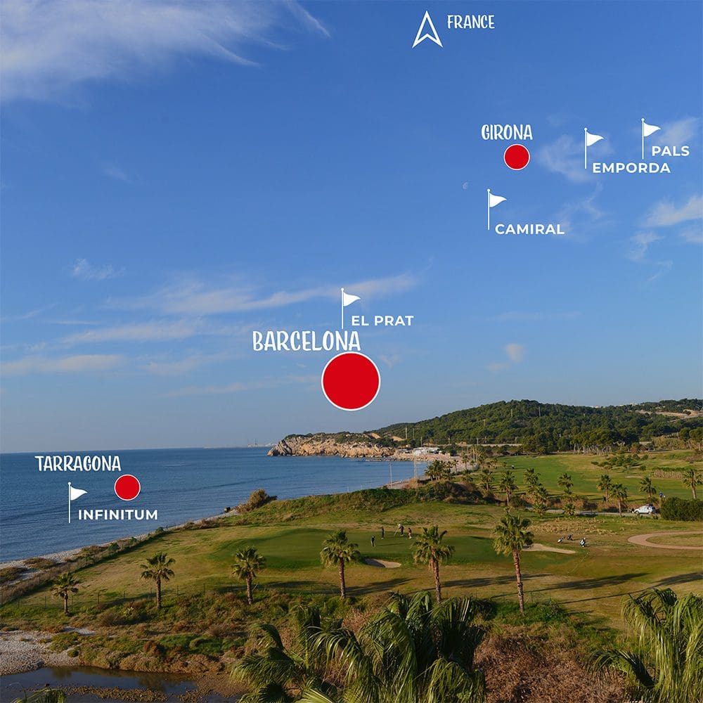 Map Best Golf Courses Costa Brava Barcelona Spain