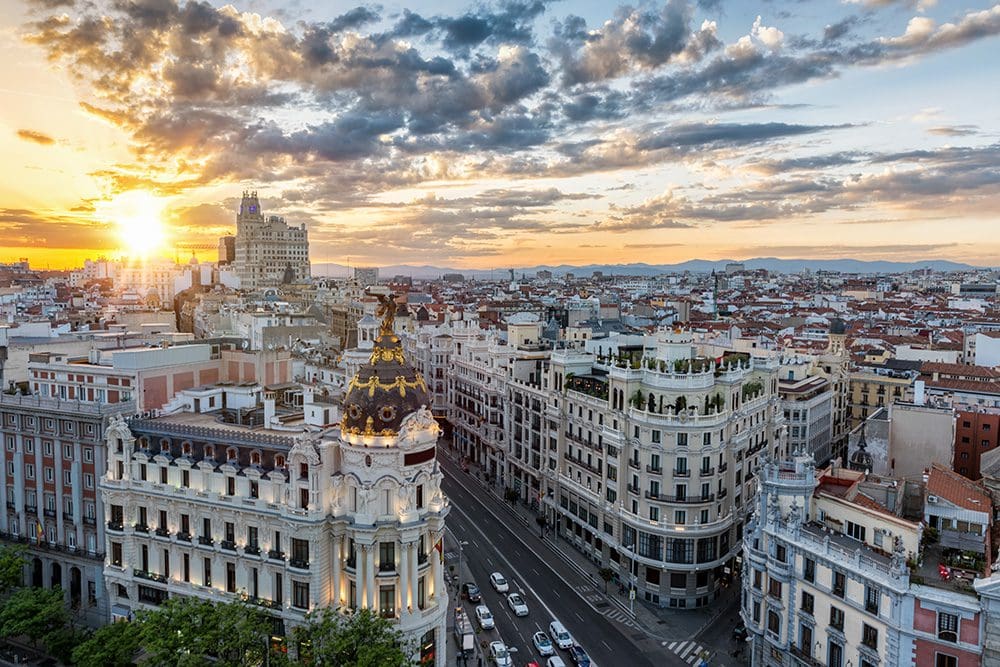 Gran Via in Madrid Spain