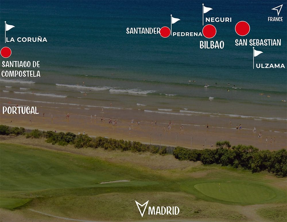 Map Best Golf Courses Northern Spain Europe