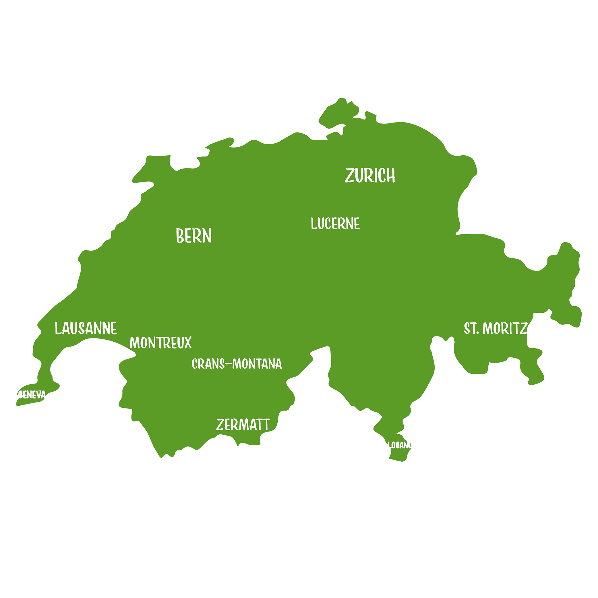 Switzerland Map and golf regions