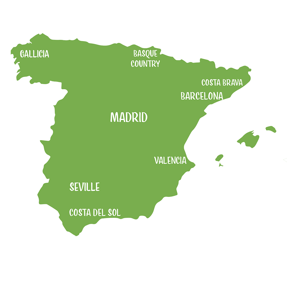 Spain Map and golf regions