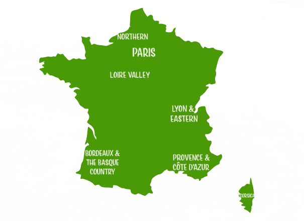 France Map and golf regions