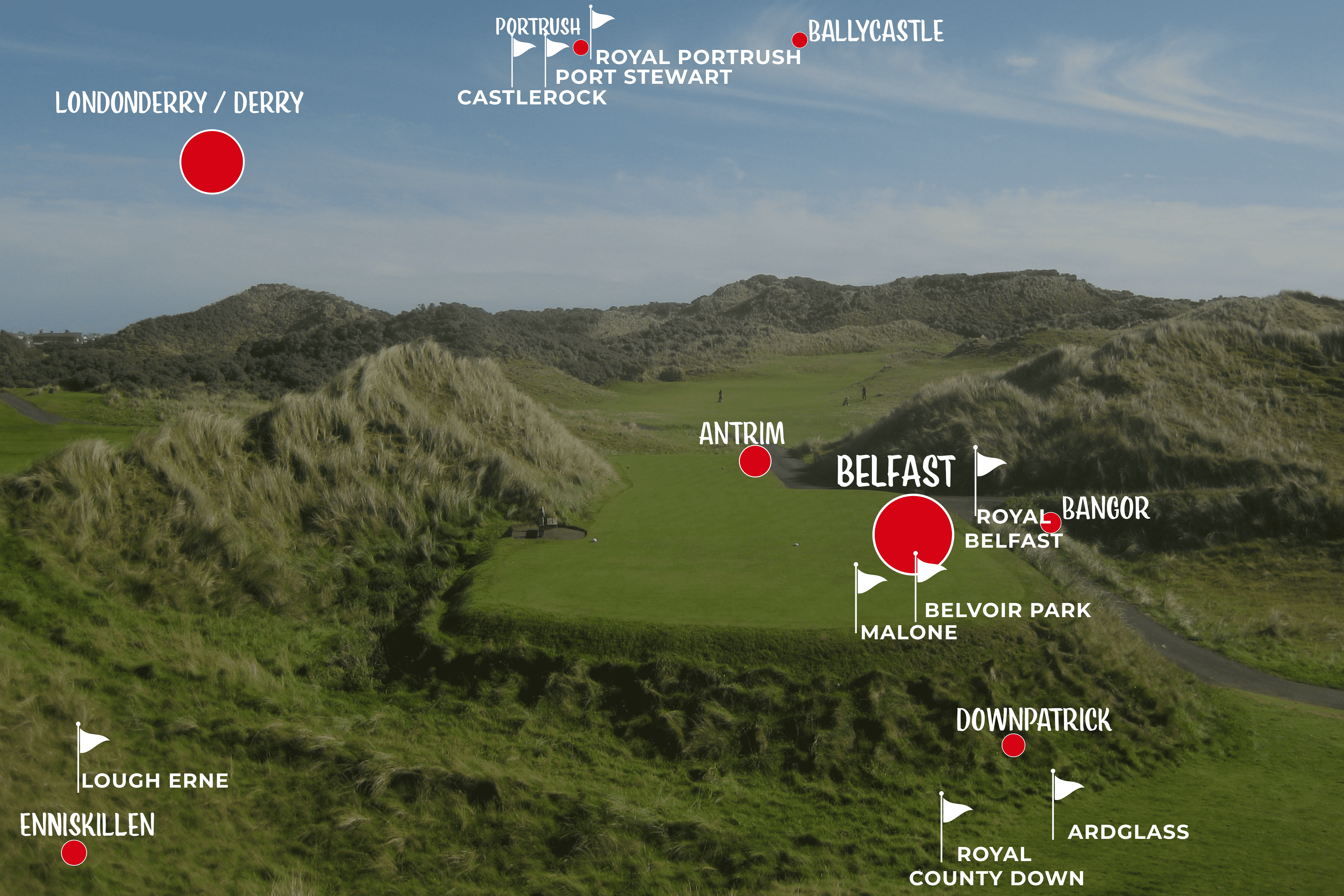 Northern Ireland Best Golf Courses Map CHASEGOLF Travel