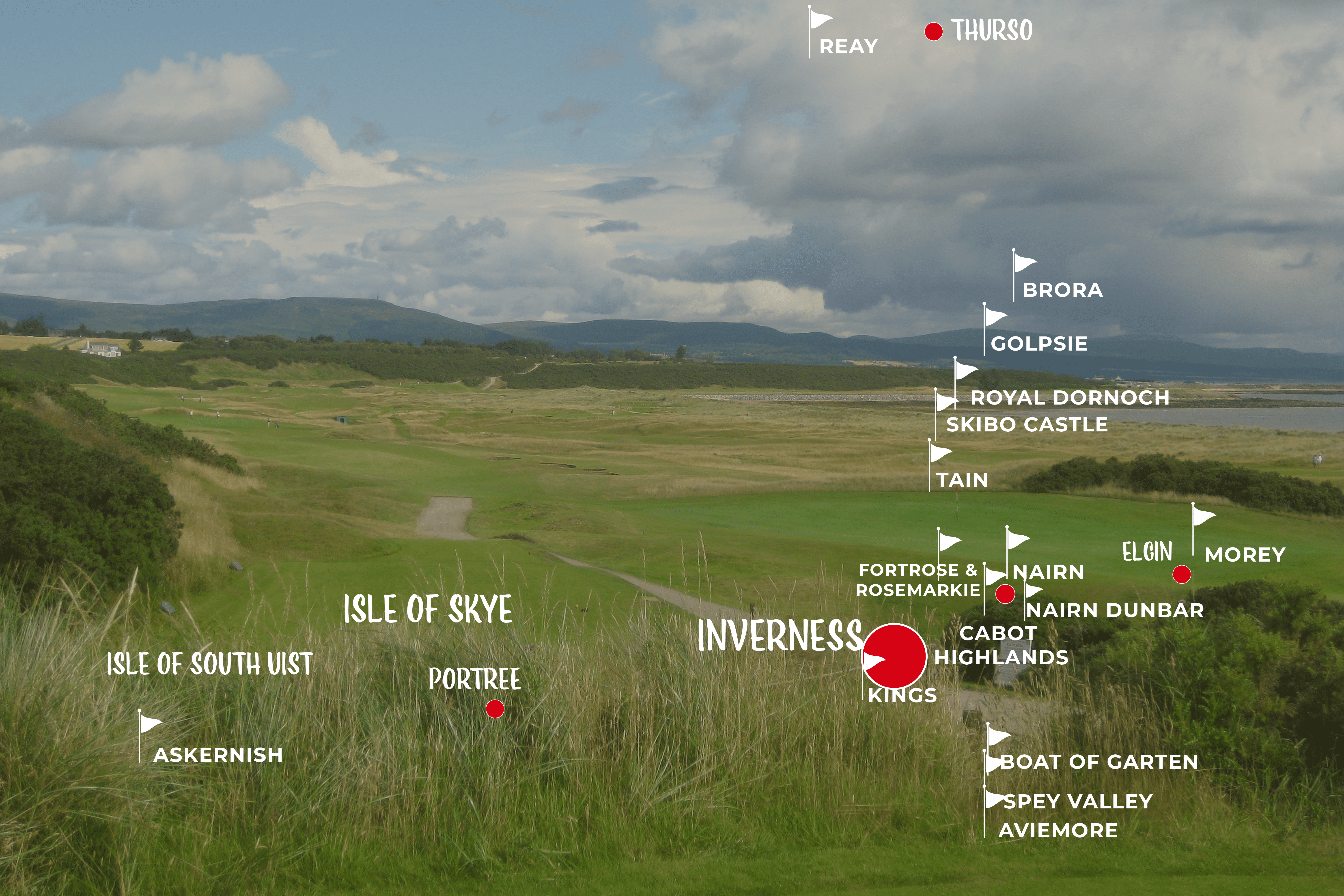 Northern Scotland Best Golf Courses Map CHASEGOLF Travel