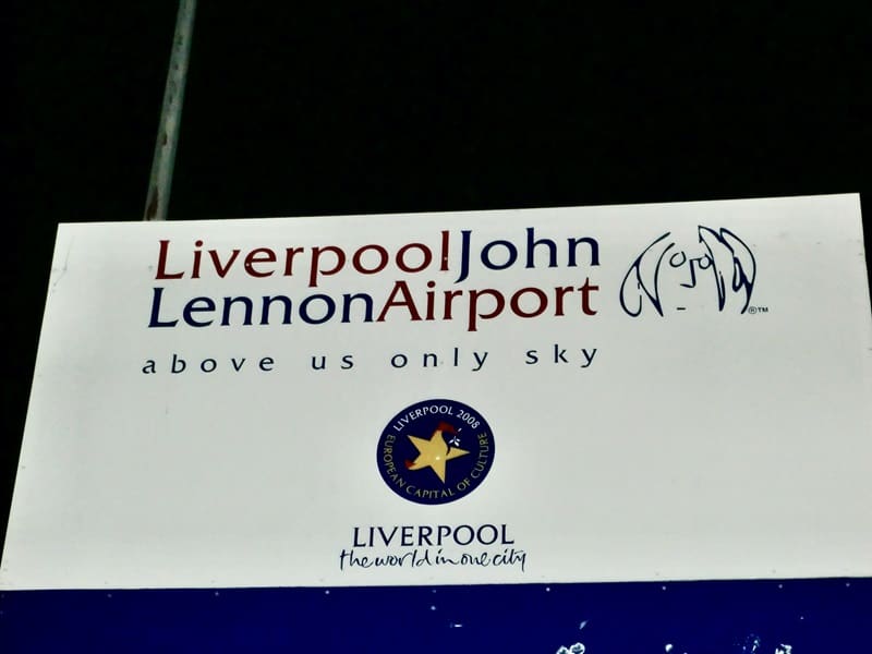 Liverpool John Lennon Airport Sign England