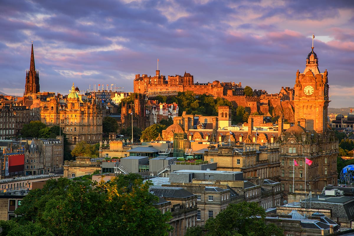 Edinburgh Cityscape at sunrise Scotland