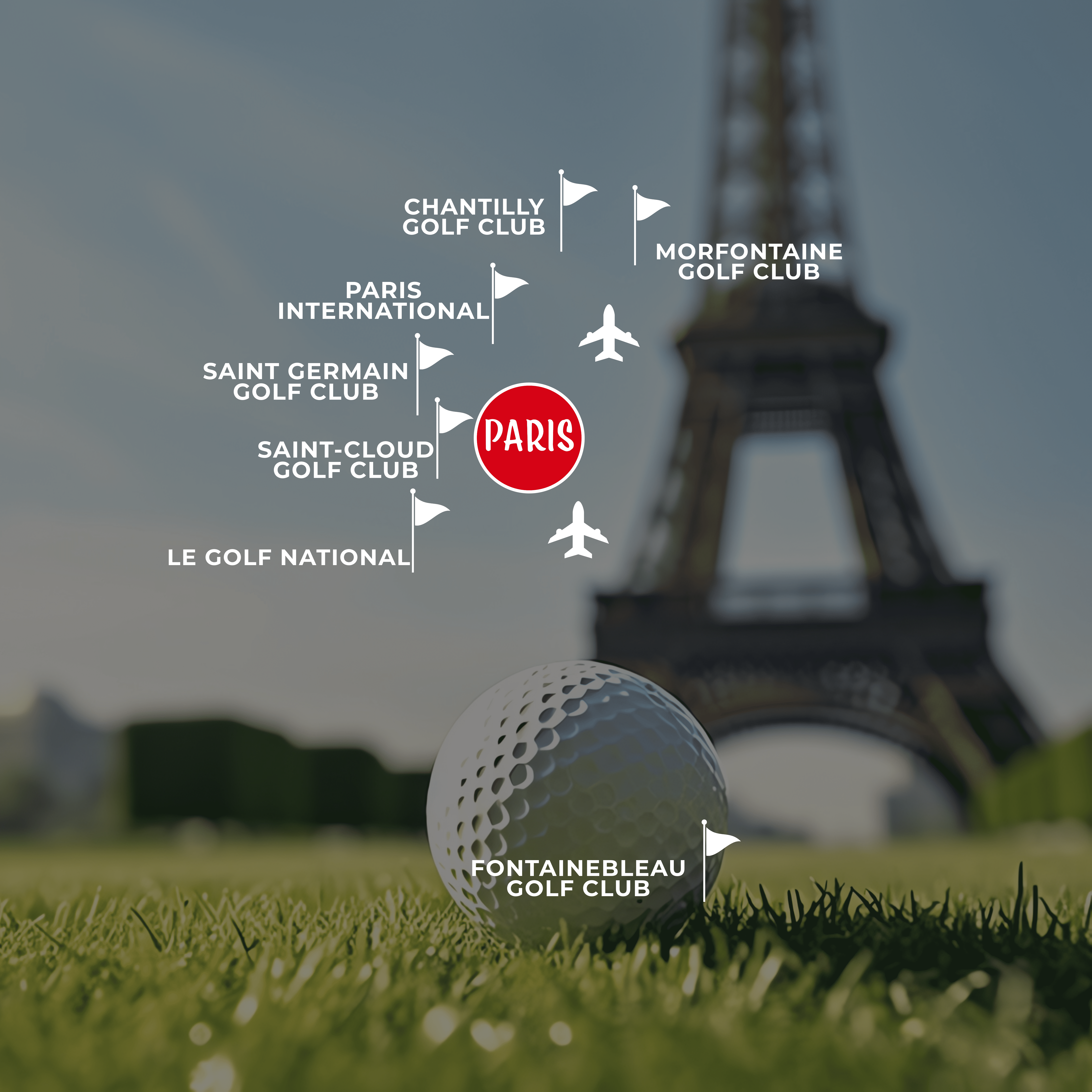 Map Best Golf Courses in Paris France