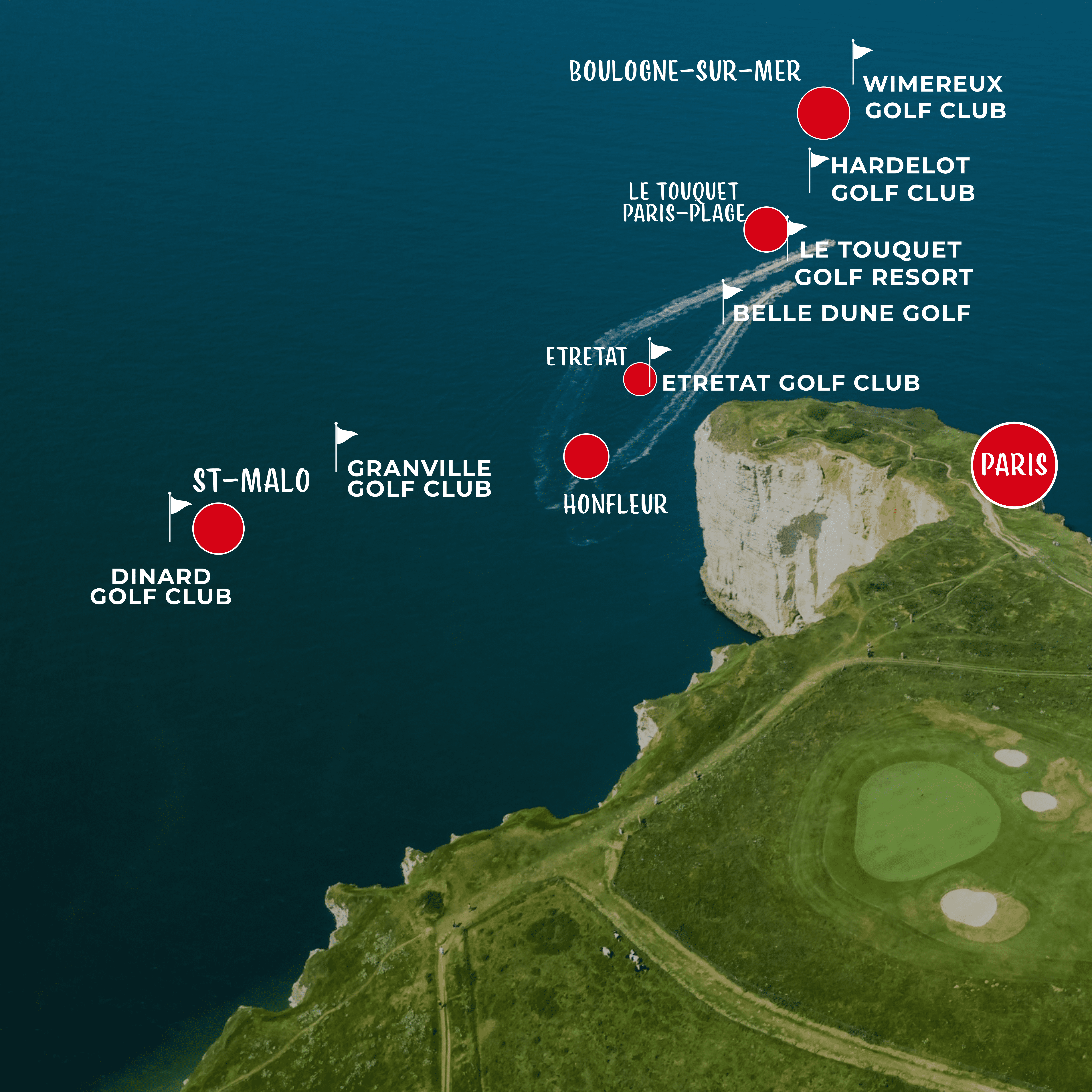 Best Golf Courses Map Normandy Northern France